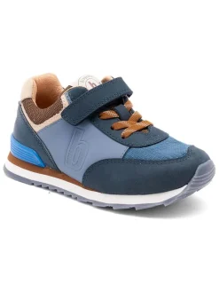 Leren sneakers blauw/donkerblauw