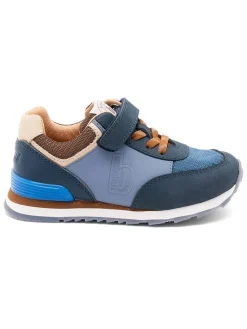 Leren sneakers blauw/donkerblauw