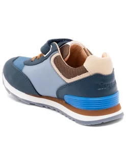 Leren sneakers blauw/donkerblauw