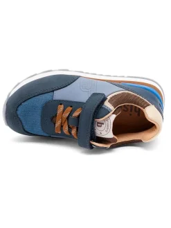 Leren sneakers blauw/donkerblauw