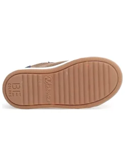 Leren sneakers "Caleb" donkerblauw/lichtbruin