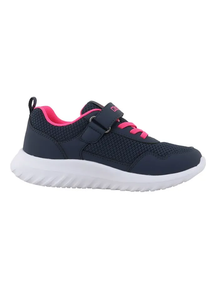Leren sneakers "Pinella" donkerblauw/roze
