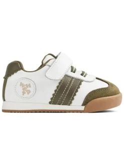 Leren sneakers "Spectra" wit/kaki