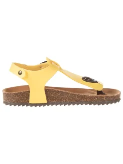 Leren teenslippers geel
