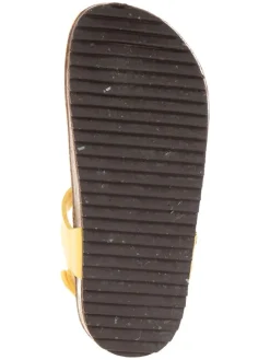 Leren teenslippers geel