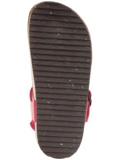 Leren teenslippers roze