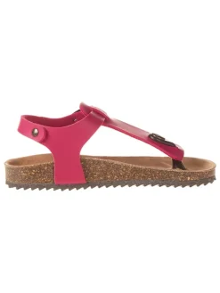 Leren teenslippers roze