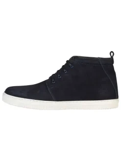 Leren veterschoenen donkerblauw
