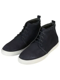 Leren veterschoenen donkerblauw