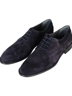 Leren veterschoenen donkerblauw