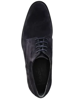 Leren veterschoenen donkerblauw