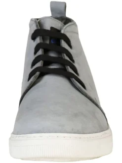 Leren veterschoenen grijs