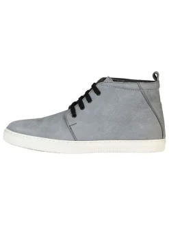Leren veterschoenen grijs