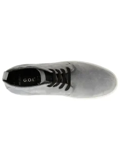 Leren veterschoenen grijs