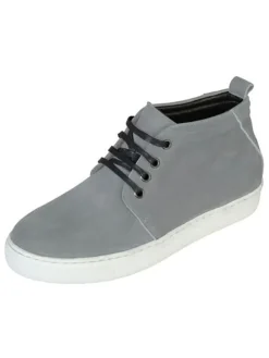 Leren veterschoenen grijs