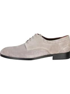 Leren veterschoenen grijs