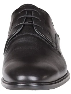 Leren veterschoenen zwart