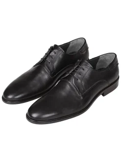 Leren veterschoenen zwart