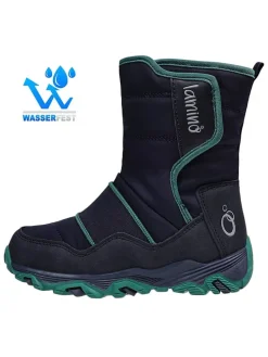 Leren winterboots donkerblauw