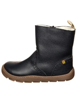 Leren winterboots donkerblauw