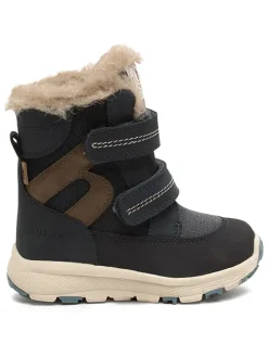Leren winterboots donkerblauw