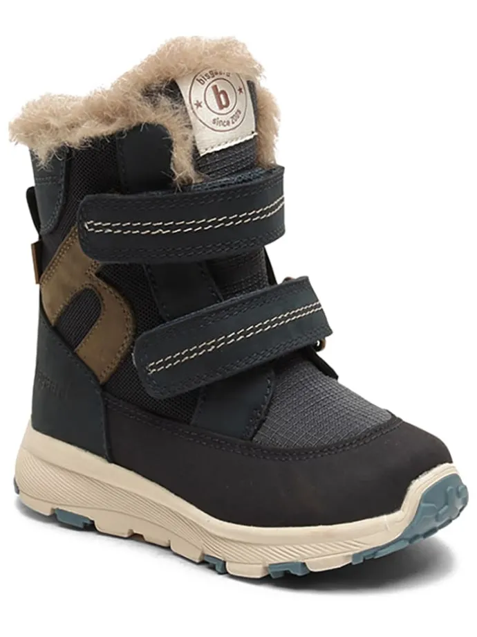 Leren winterboots donkerblauw