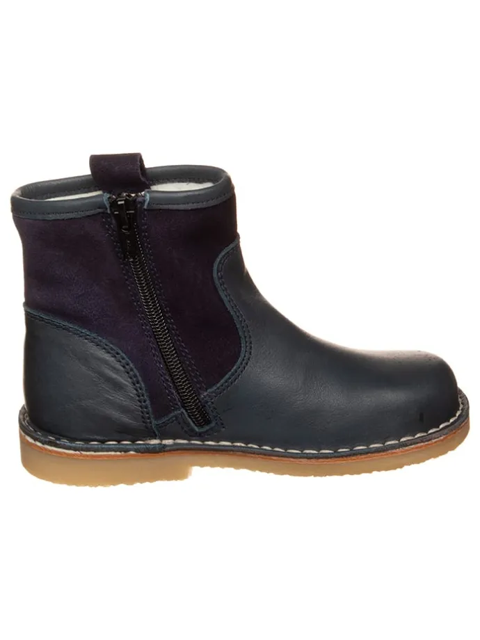 Leren winterboots donkerblauw