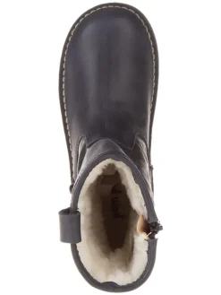 Leren winterboots donkerblauw