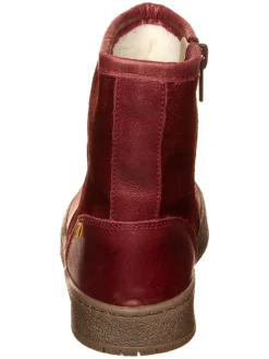 Leren winterboots donkerrood