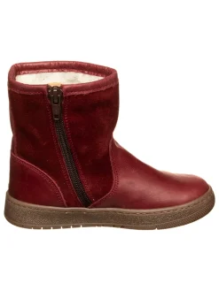 Leren winterboots donkerrood