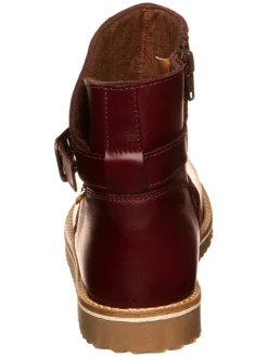 Leren winterboots donkerrood