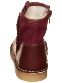 Leren winterboots donkerrood