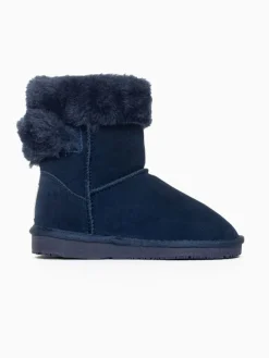 Leren winterboots "Florine" donkerblauw
