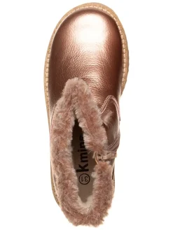 Leren winterboots goudkleurig