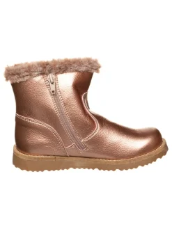 Leren winterboots goudkleurig