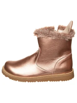 Leren winterboots goudkleurig