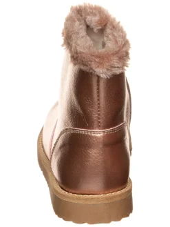 Leren winterboots goudkleurig
