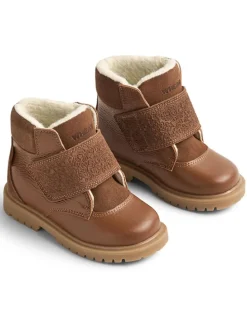Leren winterboots lichtbruin