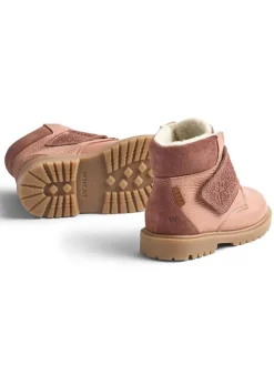 Leren winterboots lichtroze