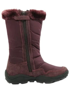 Leren winterlaarzen auberginekleurig