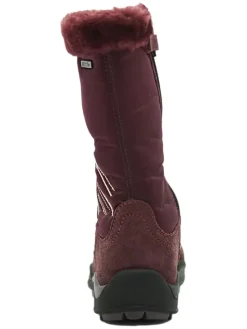 Leren winterlaarzen auberginekleurig