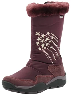 Leren winterlaarzen auberginekleurig