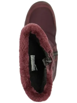 Leren winterlaarzen auberginekleurig