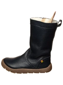 Leren winterlaarzen donkerblauw