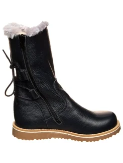 Leren winterlaarzen donkerblauw