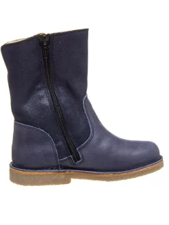 Leren winterlaarzen donkerblauw