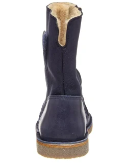 Leren winterlaarzen donkerblauw