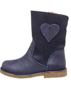 Leren winterlaarzen donkerblauw