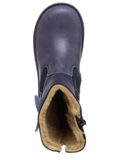 Leren winterlaarzen donkerblauw
