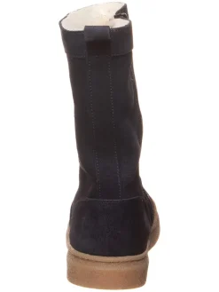 Leren winterlaarzen donkerblauw